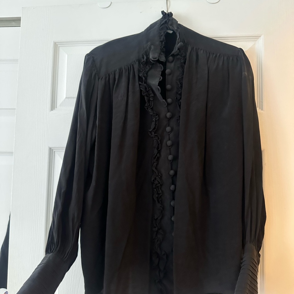 Zimmermann Black Ruffled Blouse